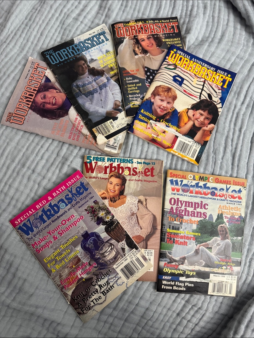 Vintage 1990s Lot of 7 The Workbasket and Home Arts Magazine Issues